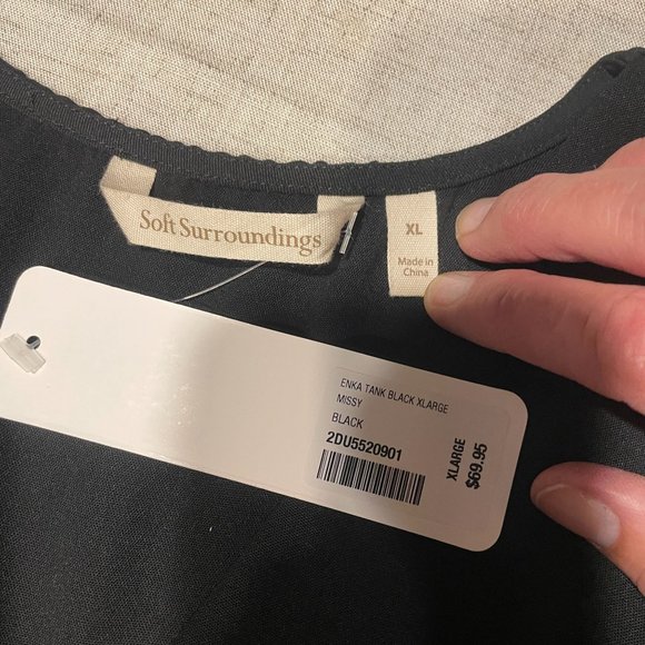 Soft Surroundings Womens Sleeveless Tank Sz XL Blouse Enka NWT - Picture 6 of 9